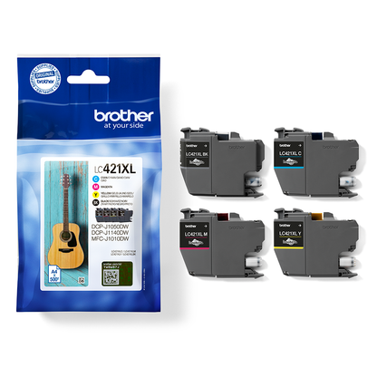 סט 4 ראשי דיו מקוריים Brother LC421XL