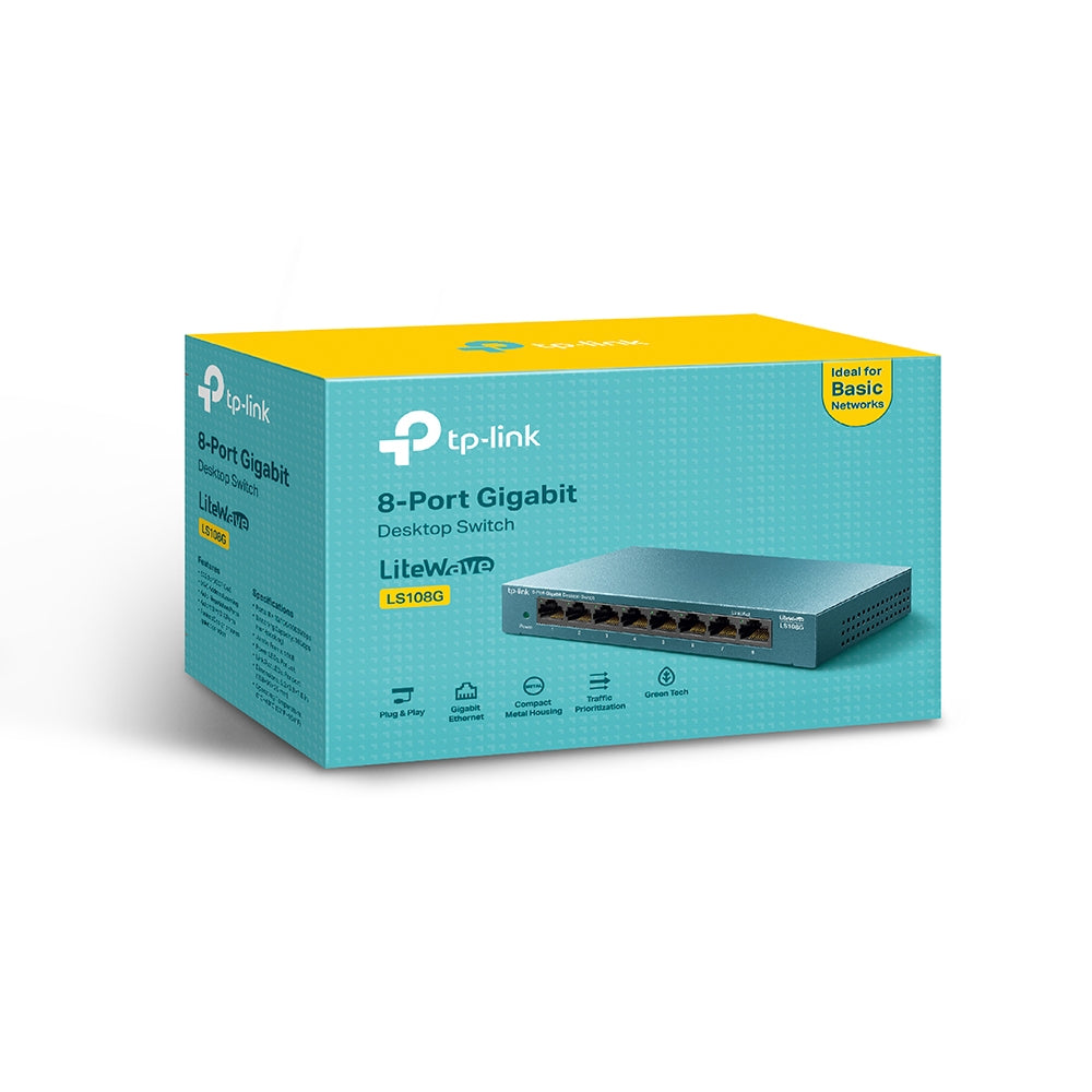 מתג מתכת LS108G 8-Port Desktop Switch Tp-link