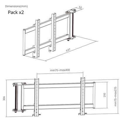 Oplite R8 Extensions Triple Screen Mount עמדת מסך משולש
