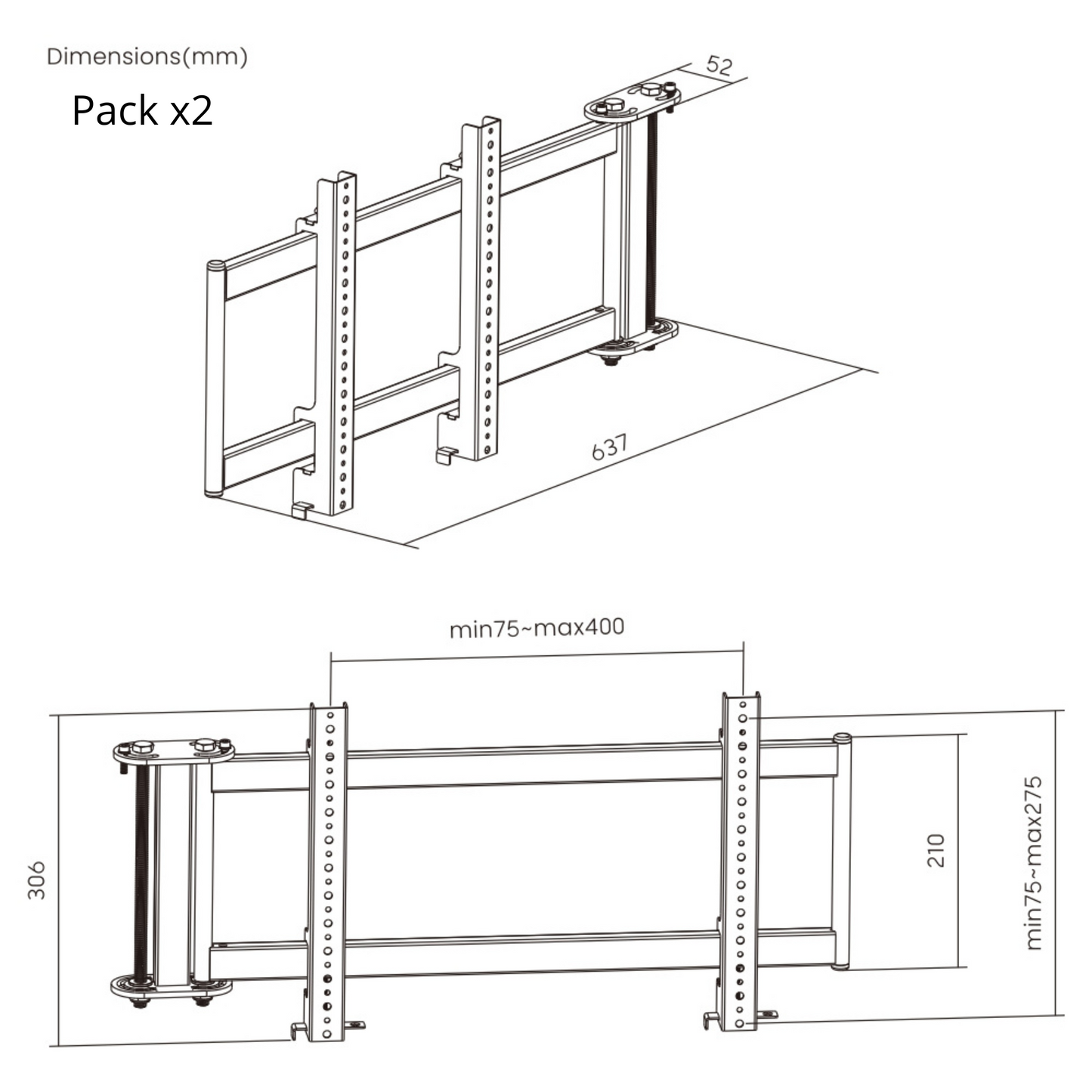 Oplite R8 Extensions Triple Screen Mount עמדת מסך משולש