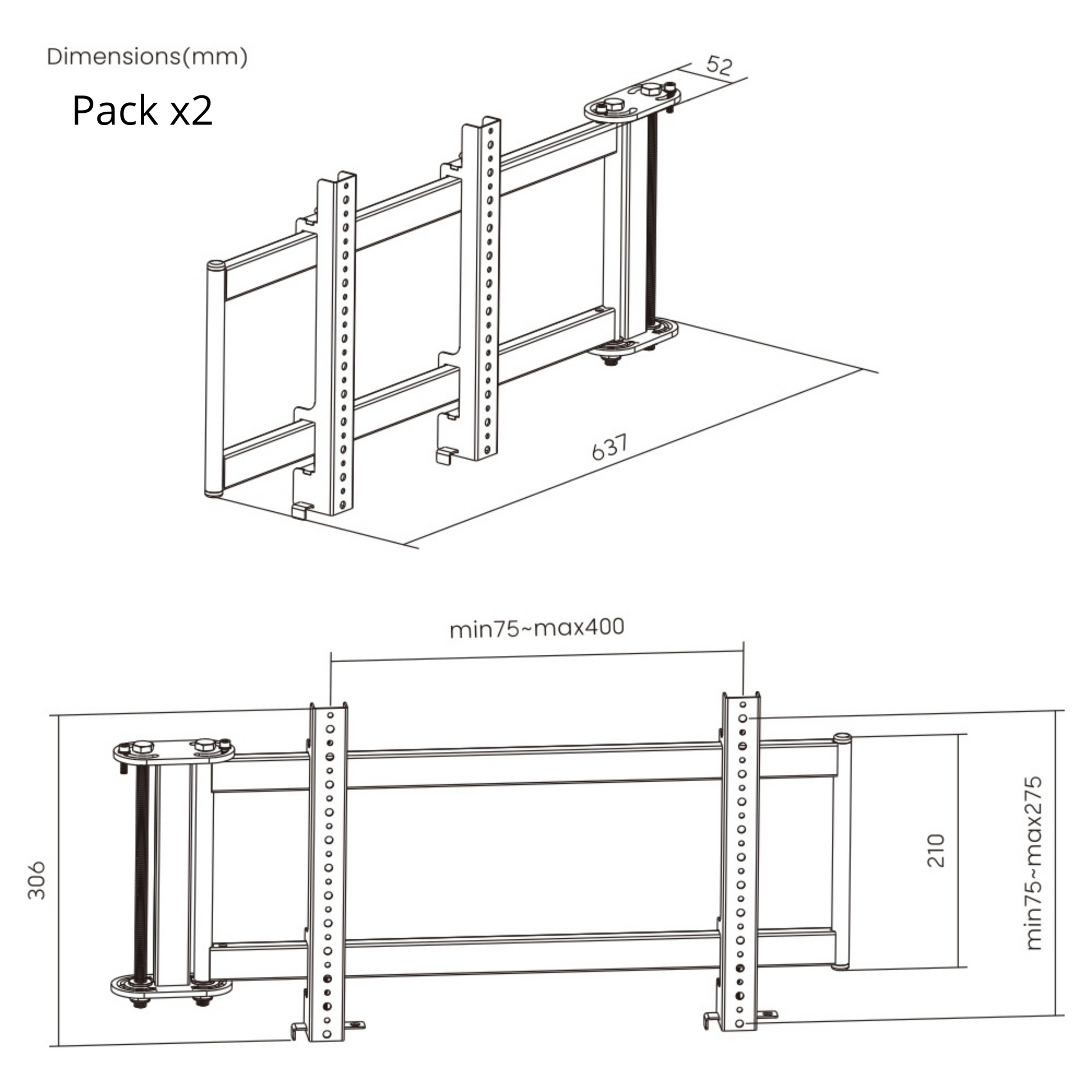 Oplite R8 Extensions Triple Screen Mount עמדת מסך משולש