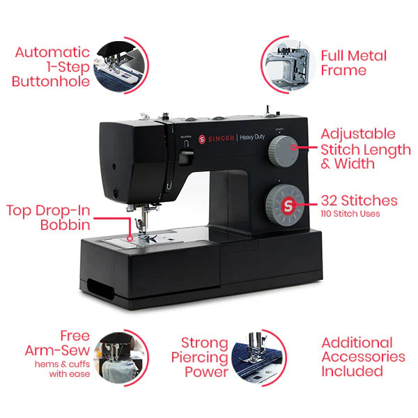 מכונת תפירה SINGER Heavy Duty 4432 Sewing Machine-Black