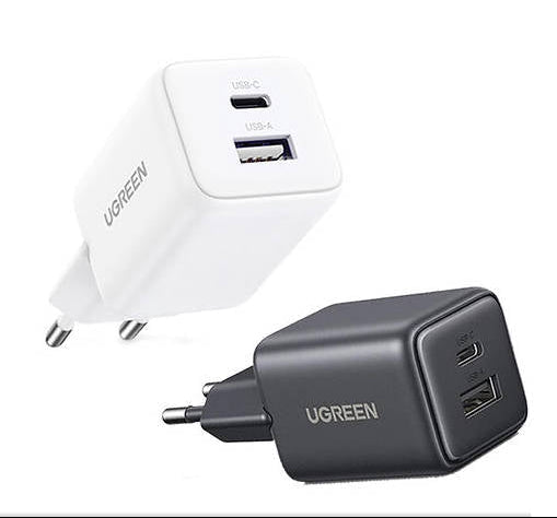 מטען קיר Ugreen X514 20W GaN – קומפקטי, כפול ומהיר במיוחד