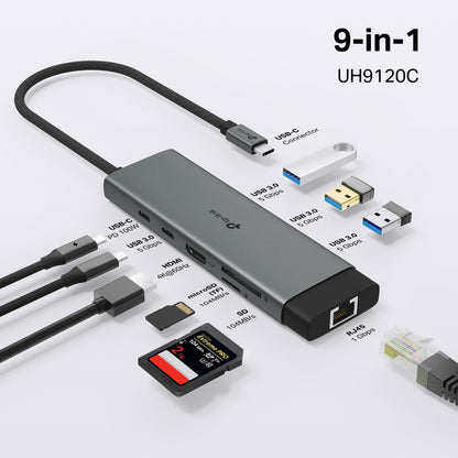 תחנת עגינה UH9120C USB Type-C 9-in-1 Hub Tp-link