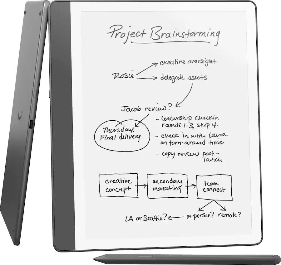 קורא ספרים אלקטרוני Amazon Kindle Scribe (64GB) - Includes Premium Pen - 2024 - Tungsten Grey