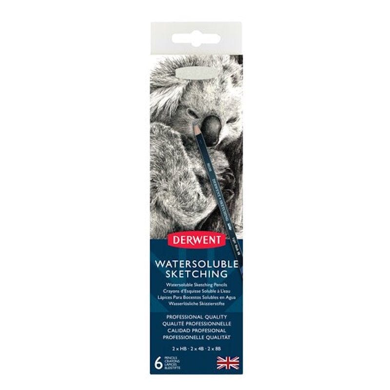 6 יחידות עפרונות איור Derwent Water Soluble Sketching