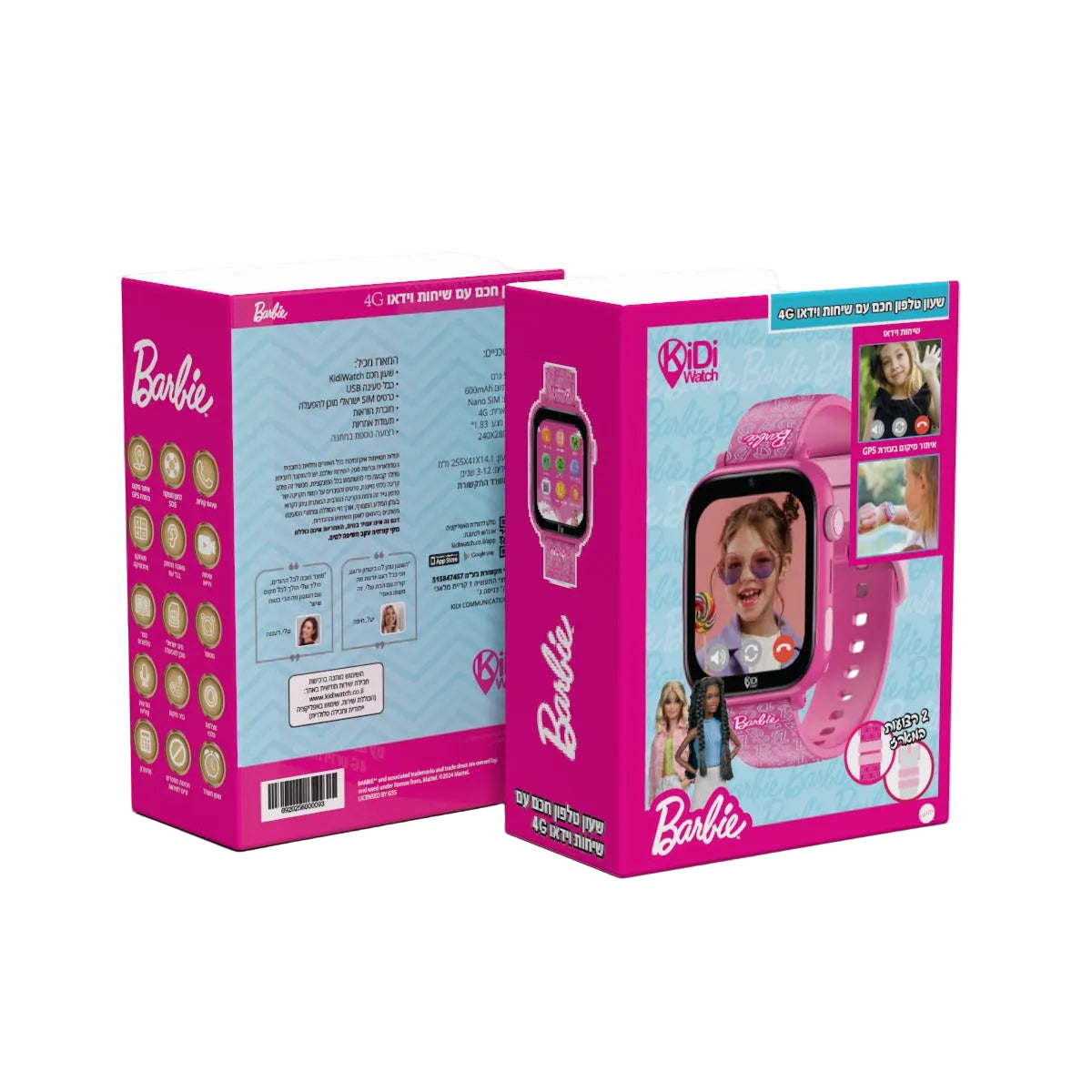 שעון טלפון חכם KidiWatch Friends במהדורת Barbie G4 (דגם 2026), המשלב את הקסם של ברבי עם טכנולוגיית דור 4 מתקדמת לבטיחות וקשר רציף עם הילדים.
