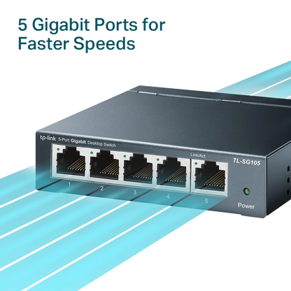 מתג רשת TL-SG105 5-Port Desktop Switch מבית TP-LINK