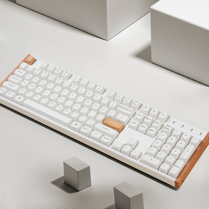 מקלדת גיימינג אלחוטית עם מתגים מגנטיים KEYCHRON K10 לבן עץ
