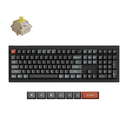 מקלדת גיימינג אלחוטית מכנית KEYCHRON V6U 8K SILK POM