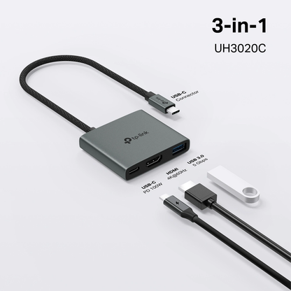 רכזת USB‑C UH3020C USB Type‑C 3‑in‑1 Hub מבית TP‑LINK