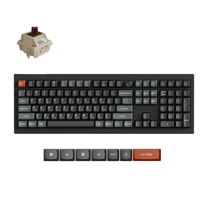 מקלדת גיימינג אלחוטית מכנית KEYCHRON V6U 8K SILK POM