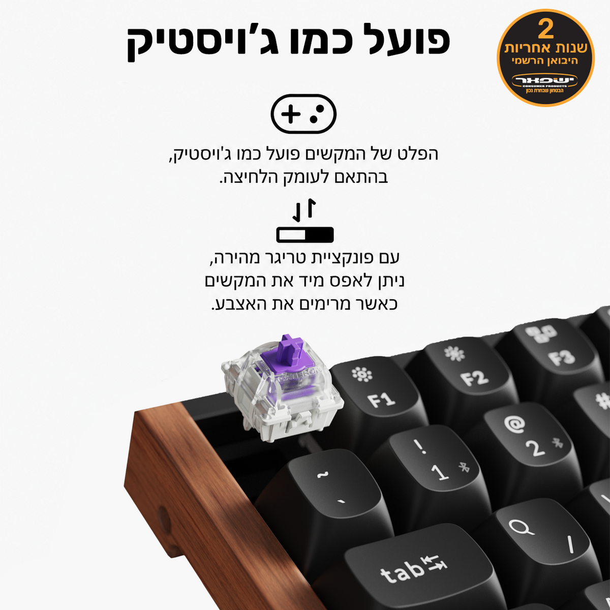 מקלדת גיימינג אלחוטית עם מתגים מגנטיים KEYCHRON K10 BLACK