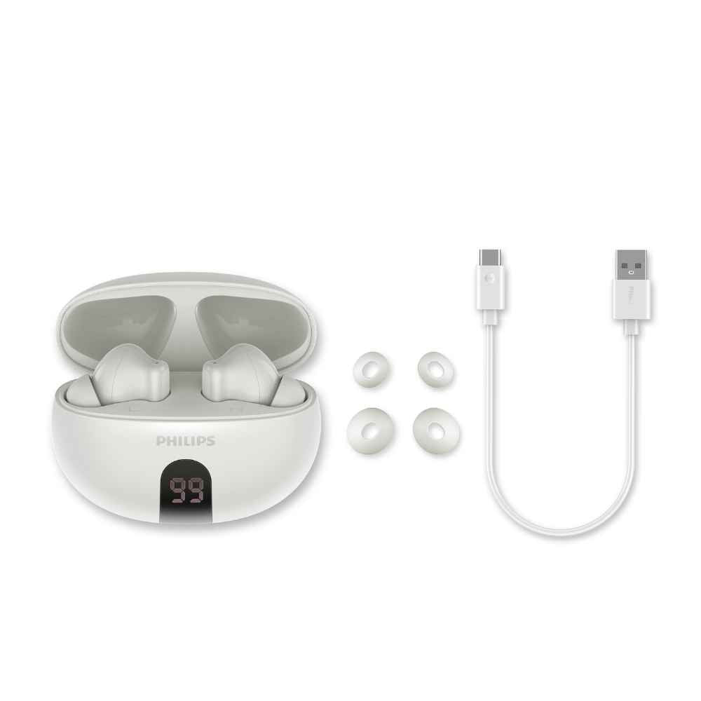 אוזניות אלחוטיות PHILIPS TAT2520BK TWS+ ANC שחור כולל תצוגה