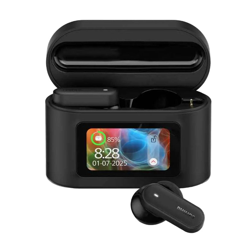 אוזניות אלחוטיות PHILIPS TAT6000BK שחור + קייס חכם