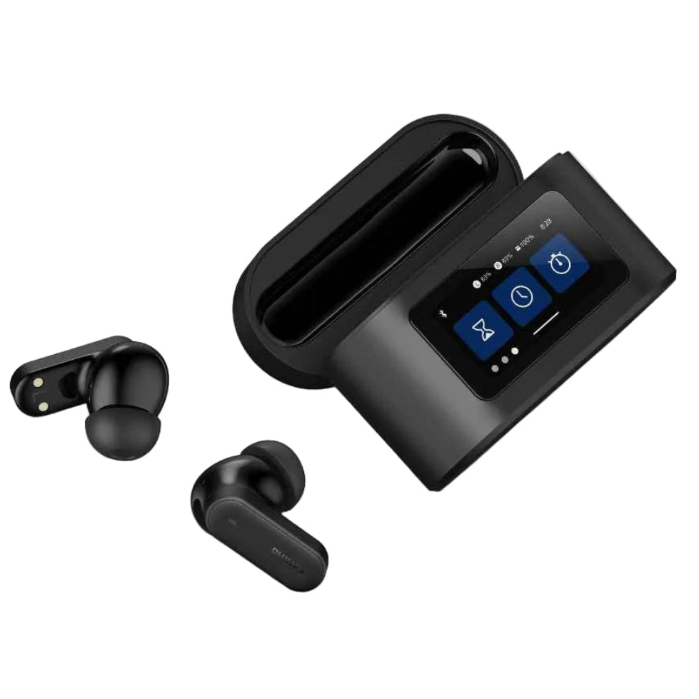 אוזניות אלחוטיות PHILIPS TAT6000BK שחור + קייס חכם