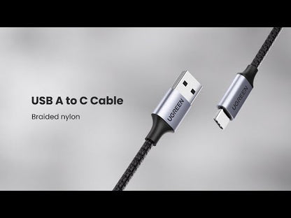 כבל סנכרון Ugreen  3M USB-A to Type-C שחור אפור